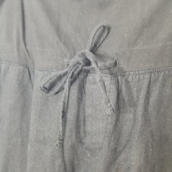 Old Navy Maternity Black Drawstring Linen Blend Wide Legged Pants Pockets XL Mat - Picture 2 of 11